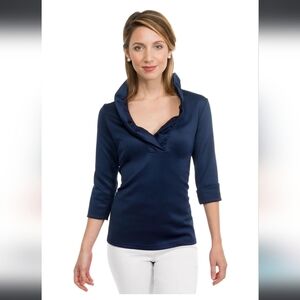 Grechen Scott Jersey Ruffneck 3/4 Sleeve Top. Ladise Size M